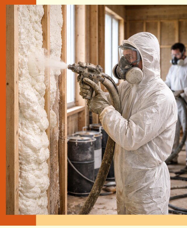 Утепление каркасного дома пенополиуретаном в Котельниках