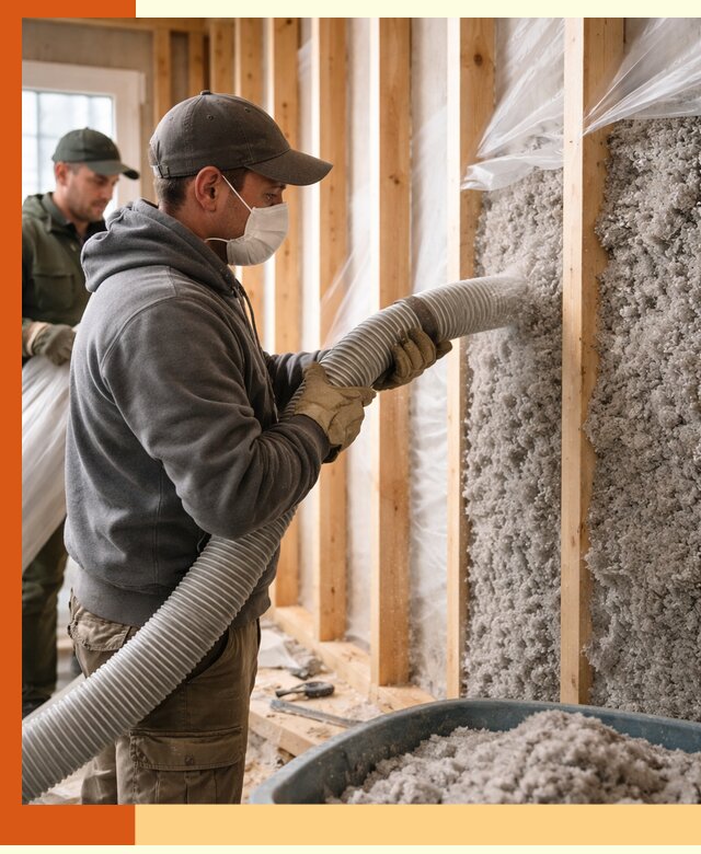 Утепление каркасного дома эковатой в Котельниках — качественно и надолго