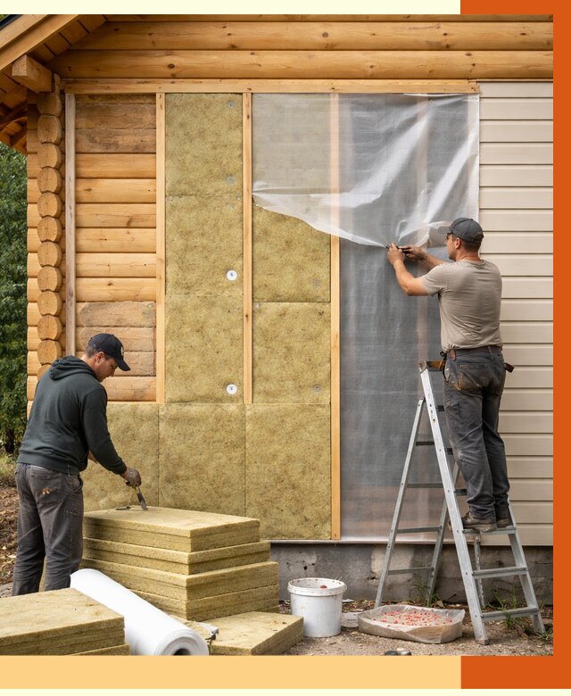 Утепление дома из бруса в Котельниках от 3982 руб./м2 — работы под ключ | ТепломастерКтн