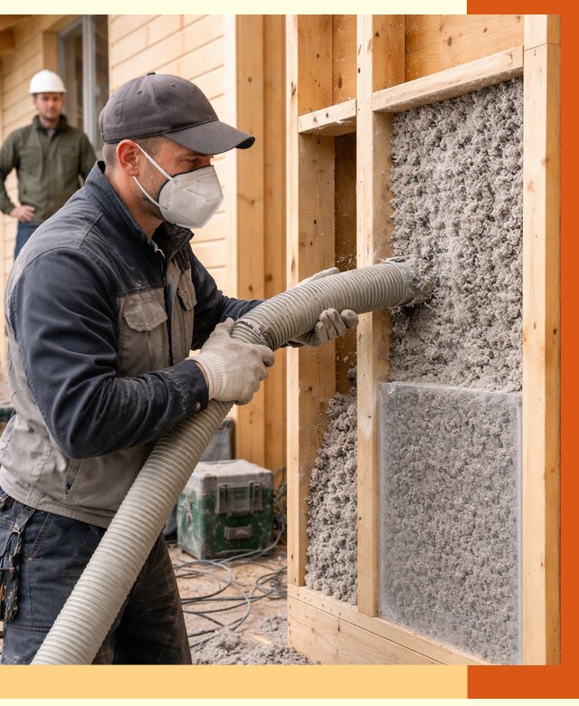 Утепление дома из бруса эковатой в Котельниках от 1964 руб/м2 | ТепломастерКтн
