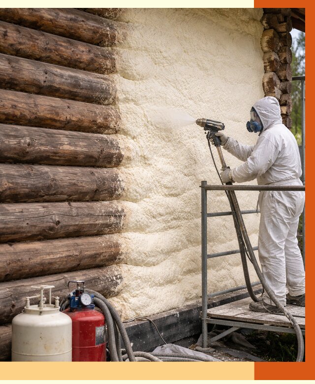 Утепление бревенчатого дома ППУ в Котельниках под ключ от 6636 руб. | ТепломастерКтн