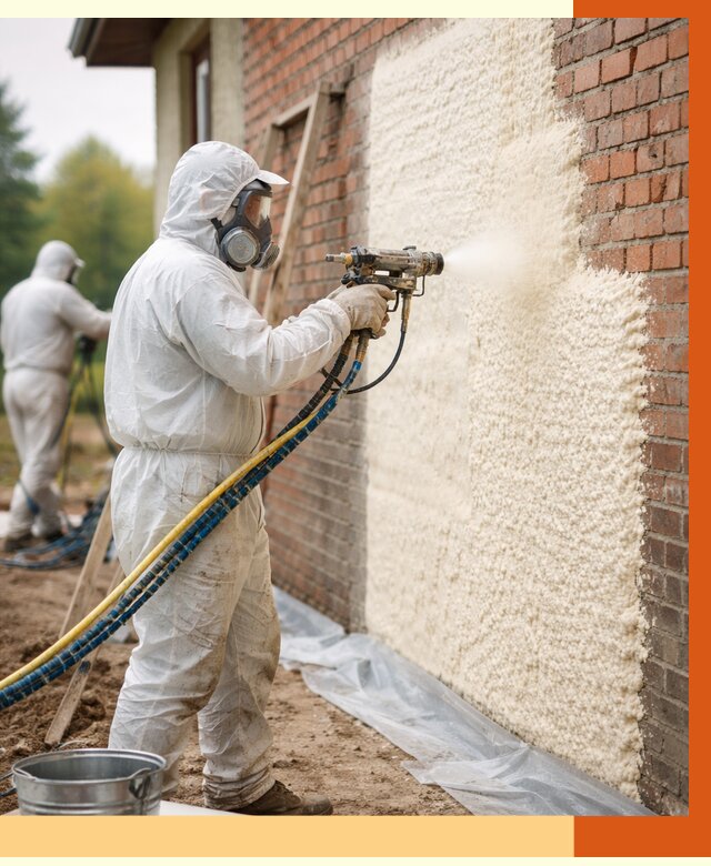 Утепление кирпичного дома ППУ в Котельниках под ключ от 6902 руб. | ТепломастерКтн