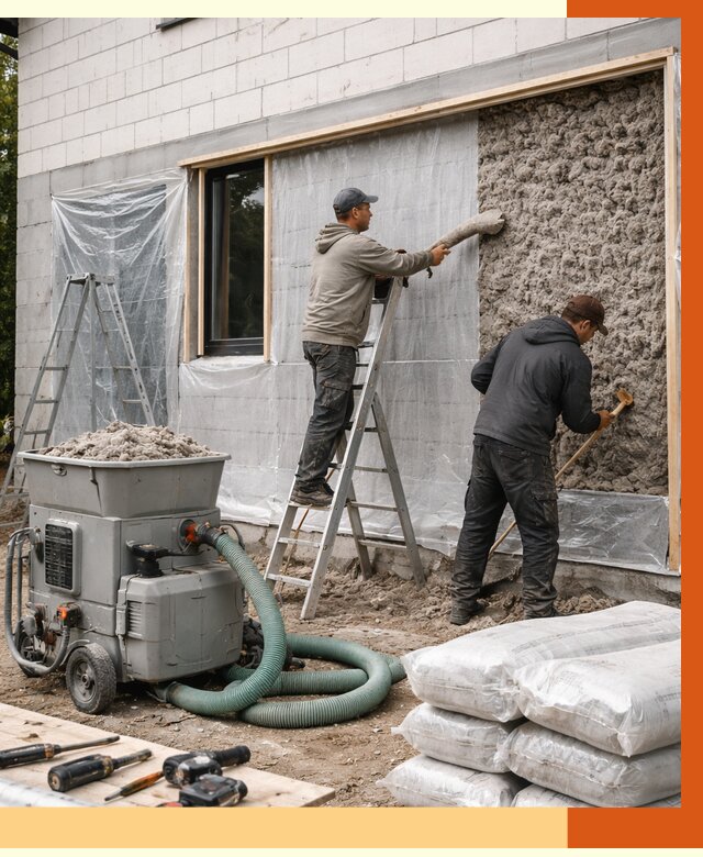 Утепление дома из газобетона эковатой в Котельниках от 4778 руб./м2 | ТепломастерКтн