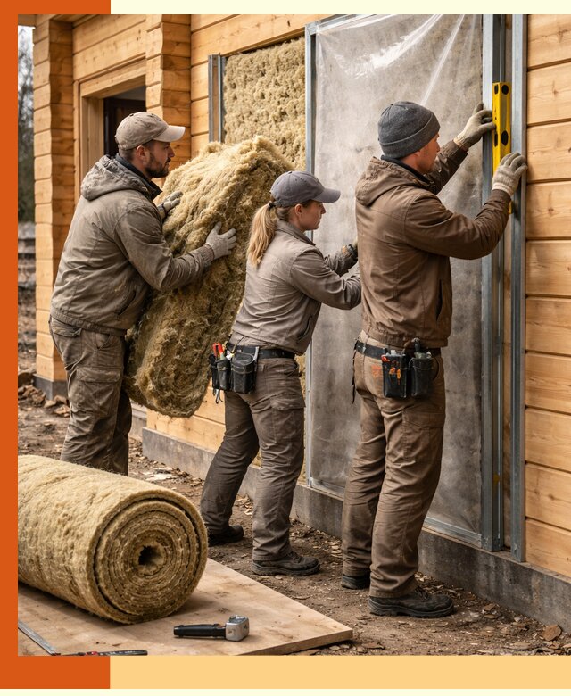 Утепление дома из двойного бруса в Котельниках качественно и надёжно