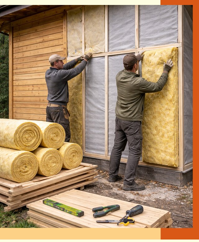 Утепление бани снаружи в Котельниках от 90253 руб. под ключ | ТепломастерКтн