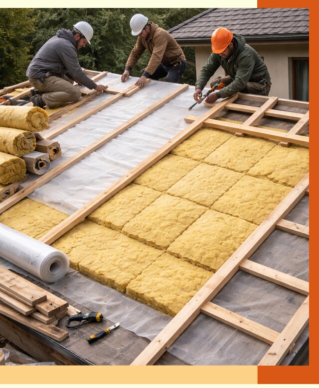 Утепление скатной крыши в Котельниках от 1327 руб./м2 под ключ | ТепломастерКтн