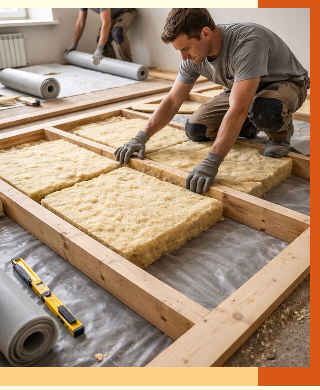 Утепление деревянного пола в Котельниках от 1593 руб./м2 под ключ | ТепломастерКтн