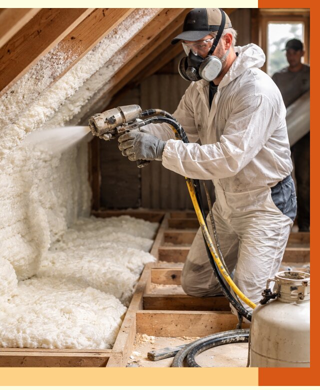 Утепление чердака ППУ в Котельниках от 9153 руб./м2 — услуга под ключ | ТепломастерКтн