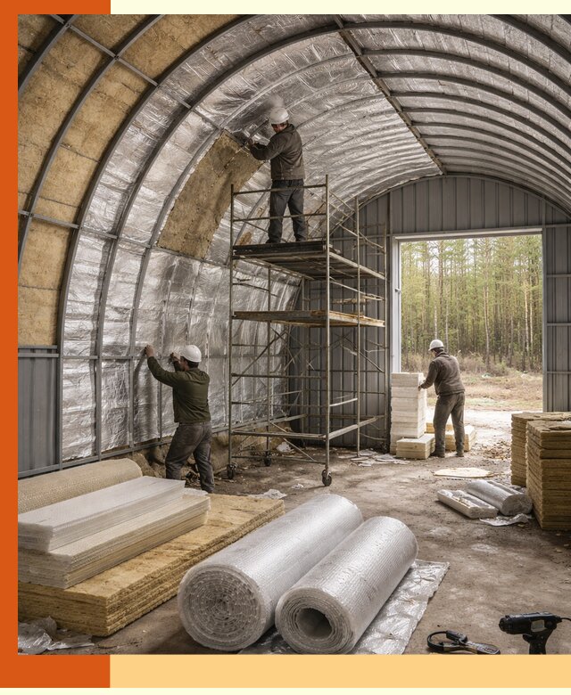 Утепление арочного ангара под ключ в Котельниках