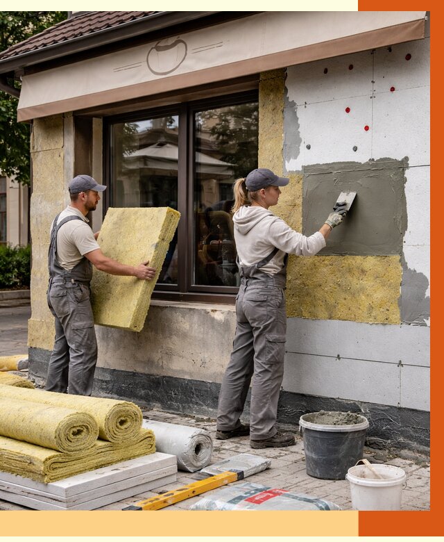 Утепление кафе в Котельниках от 4460 руб/м2 — комплексно под ключ | ТепломастерКтн