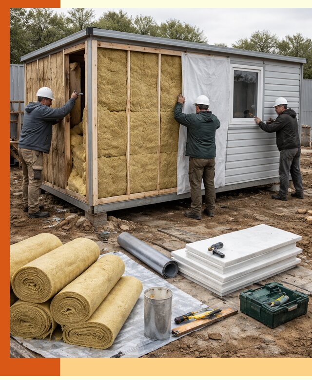 Утепление строительной бытовки под ключ в Котельниках для любых условий