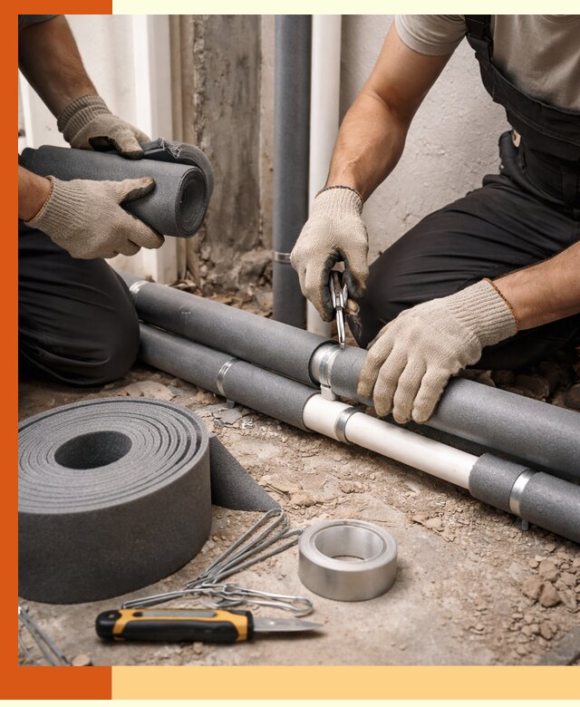 Утепление труб водоснабжения в Котельниках — монтаж и защита сети