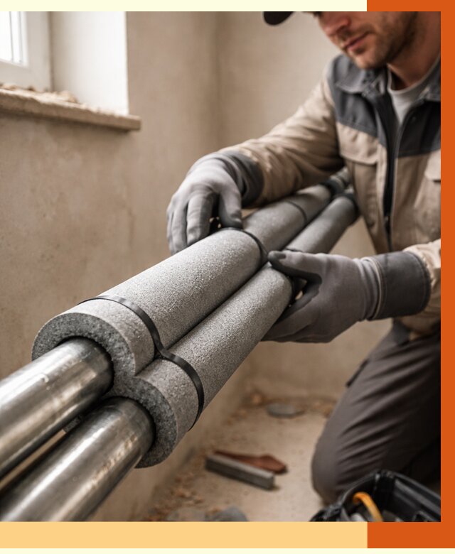 Утепление труб отопления в Котельниках от 3026 руб. за м² — услуги под ключ | ТепломастерКтн