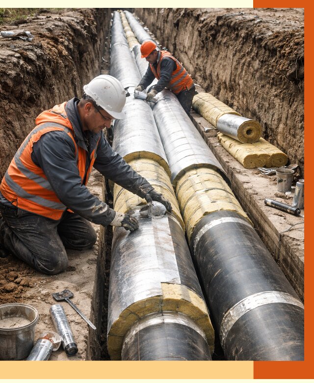 Утепление теплотрассы в Котельниках от 4778 руб./м2 — ппу и комплексная изоляция | ТепломастерКтн