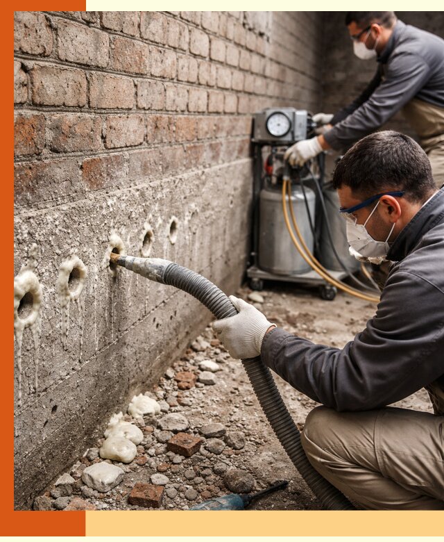 Заполнение колодцевой кладки ППУ в Котельниках быстро и герметично