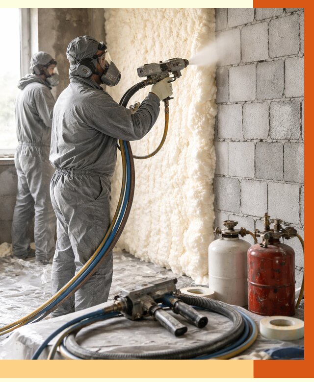 Утепление блочной стены ППУ в Котельниках от 4513 руб./м² — ТепломастерКтн