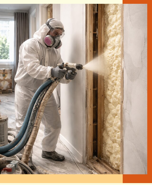 Межстеновое утепление ППУ в Котельниках от 2920 руб/м2 — межстенное утепление под ключ | ТепломастерКтн