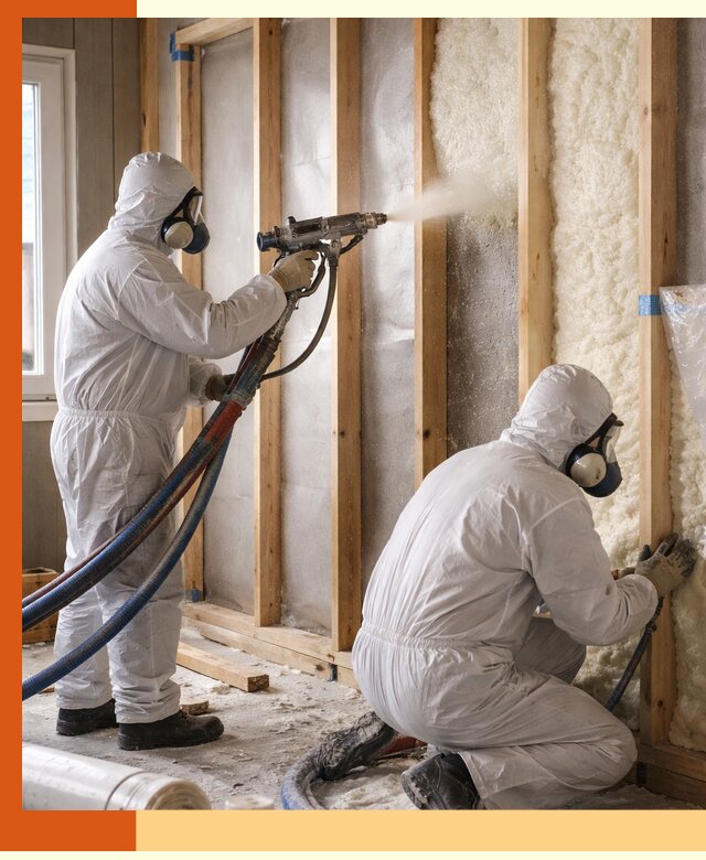 Утепление каркасной стены ППУ в Котельниках для домов и коттеджей