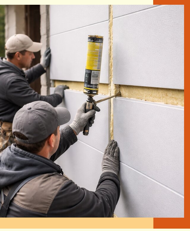 Утепление сэндвич панелей ППУ в Котельниках от 4460 руб. за м2 | ТепломастерКтн