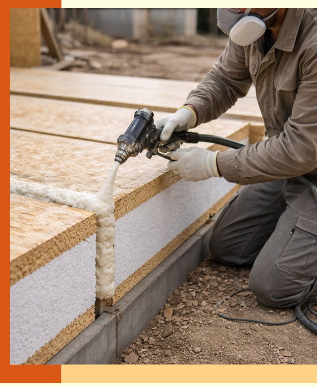 Утепление СИП-панелей пенополиуретаном (ППУ) в Котельниках