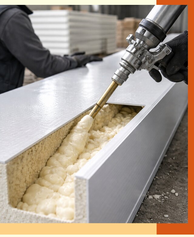 Заполнение пустот холодильных панелей в Котельниках от 7964 руб. | ТепломастерКтн