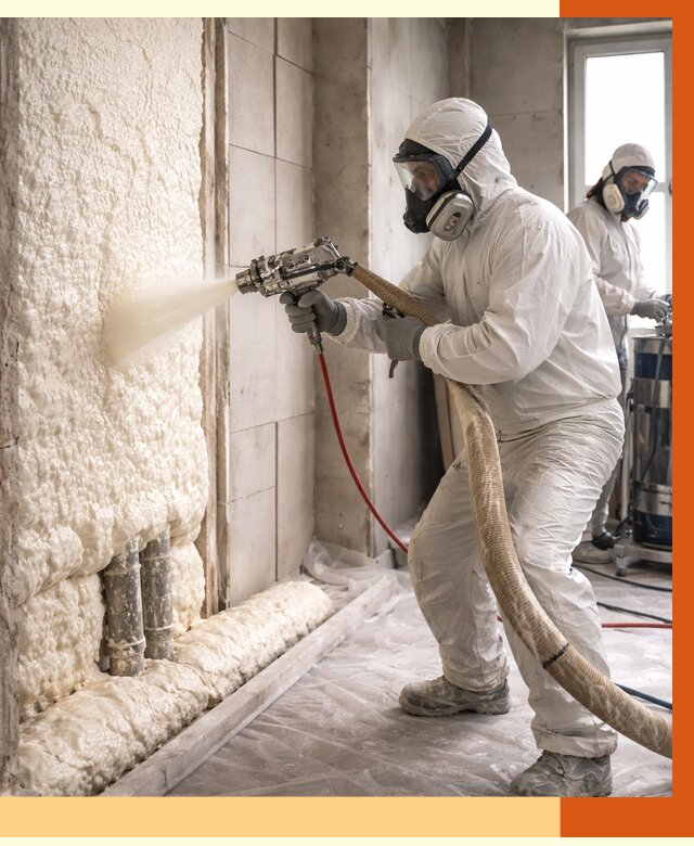 Напыление пенополиуретана в Котельниках от 7964 руб./м2 — услуги и монтаж ППУ | ТепломастерКтн