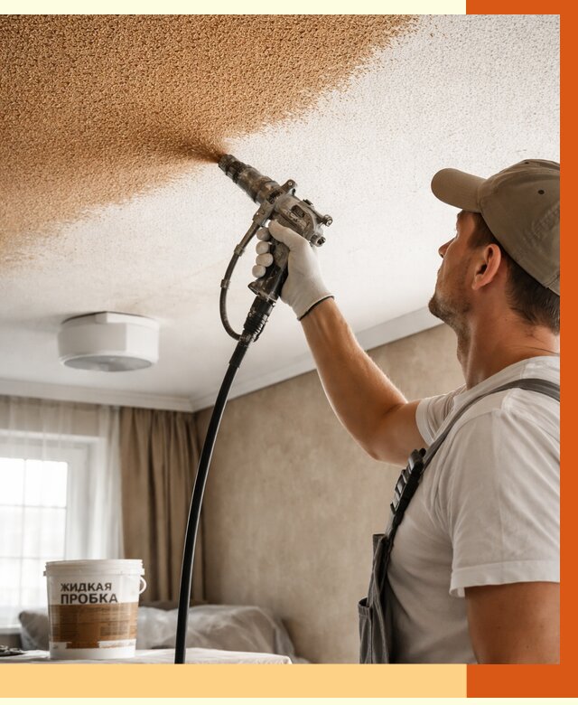 Утепление потолка жидкой пробкой в Котельниках от 3716 руб. | ТепломастерКтн