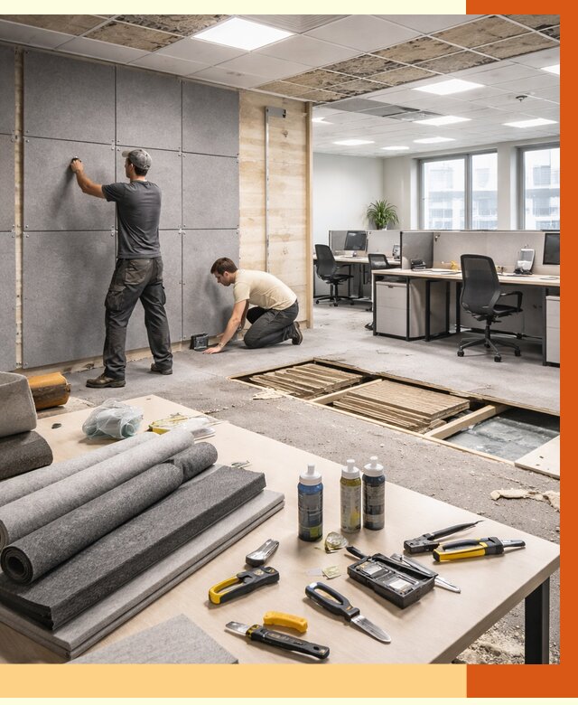 Профессиональная шумоизоляция офиса в Котельниках от 7167 руб. за м2 | ТепломастерКтн