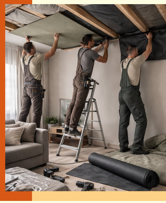 Шумоизоляция потолка в Котельниках — профессиональное устранение шумов