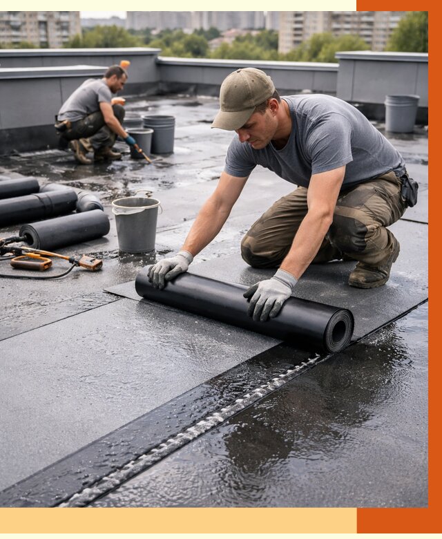 Гидроизоляция плоской кровли в Котельниках от 4778 руб./м2 — профессионально | ТепломастерКтн