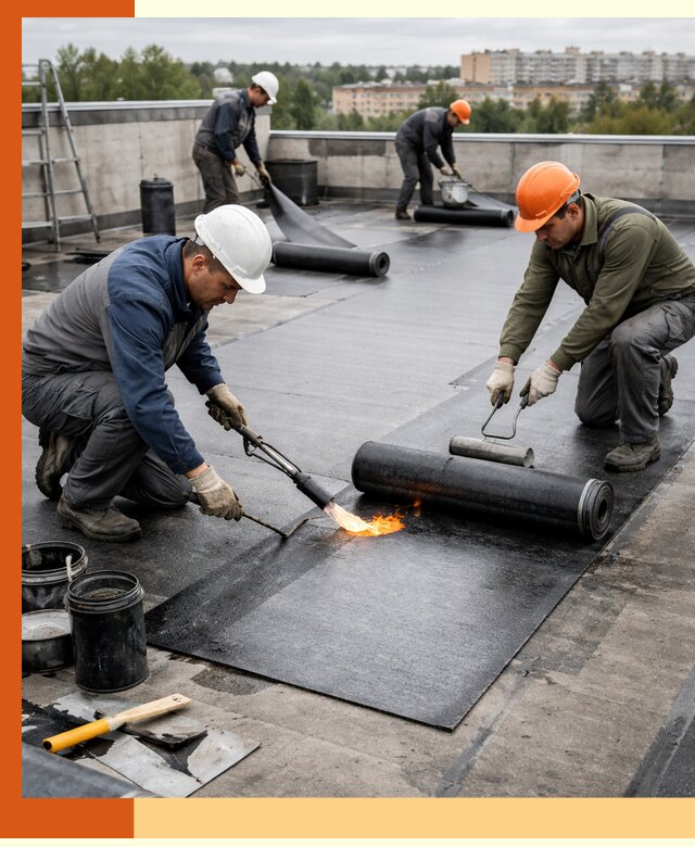 Профессиональная гидроизоляция плоской кровли в Котельниках