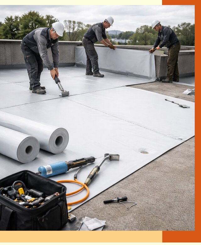 Гидроизоляция мембранной кровли в Котельниках от 7964 руб./м² — профессионально | ТепломастерКтн