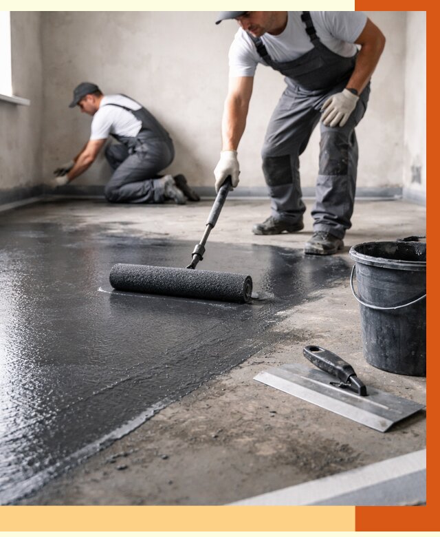 Профессиональная гидроизоляция пола в Котельниках от 9025 руб. под ключ | ТепломастерКтн