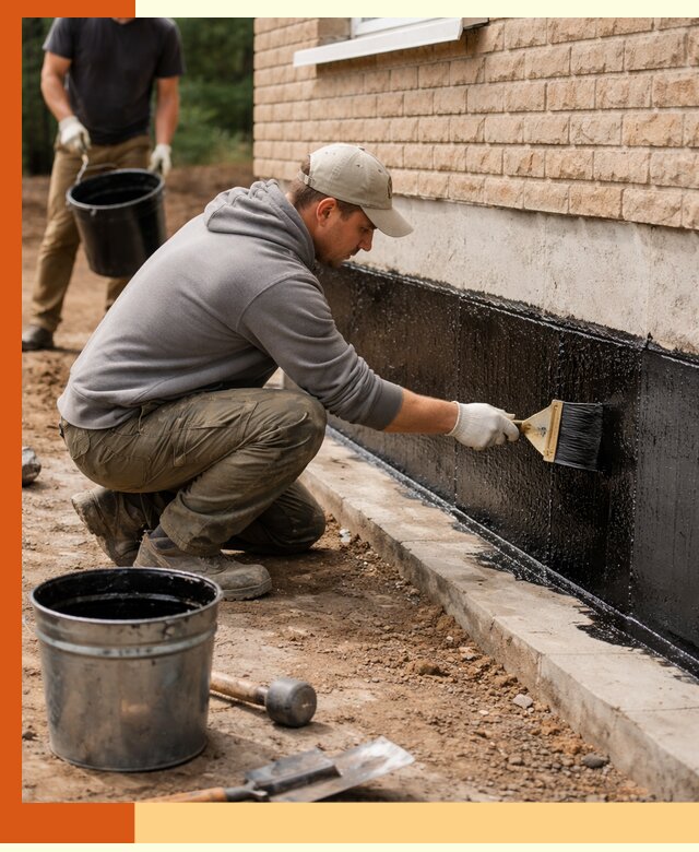 Гидроизоляция цоколя домов и зданий в Котельниках эффективными методами