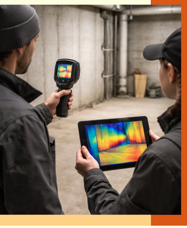 Тепловизионное обследование подвала в Котельниках от 4778 руб. — проверка гидроизоляции | ТепломастерКтн