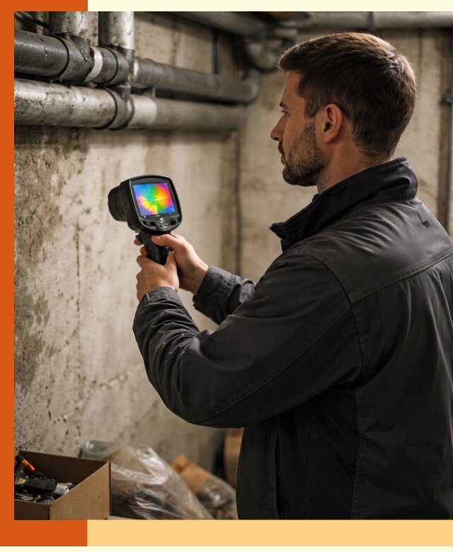 Тепловизионное обследование подвала в Котельниках для поиска утечек тепла