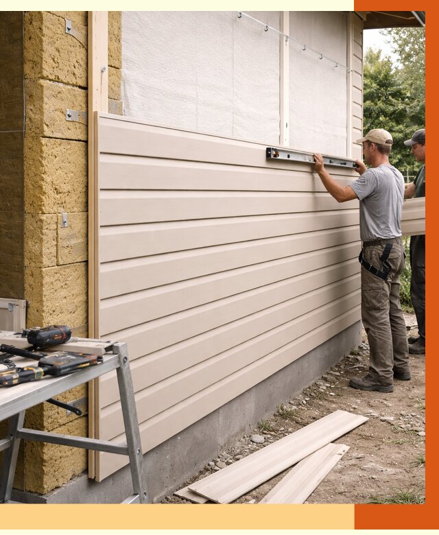 Монтаж сайдинга после утепления в Котельниках от 1964 руб. — обшивка и облицовка | ТепломастерКтн